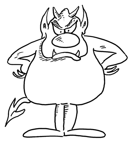 Fat Demon  Coloring Page